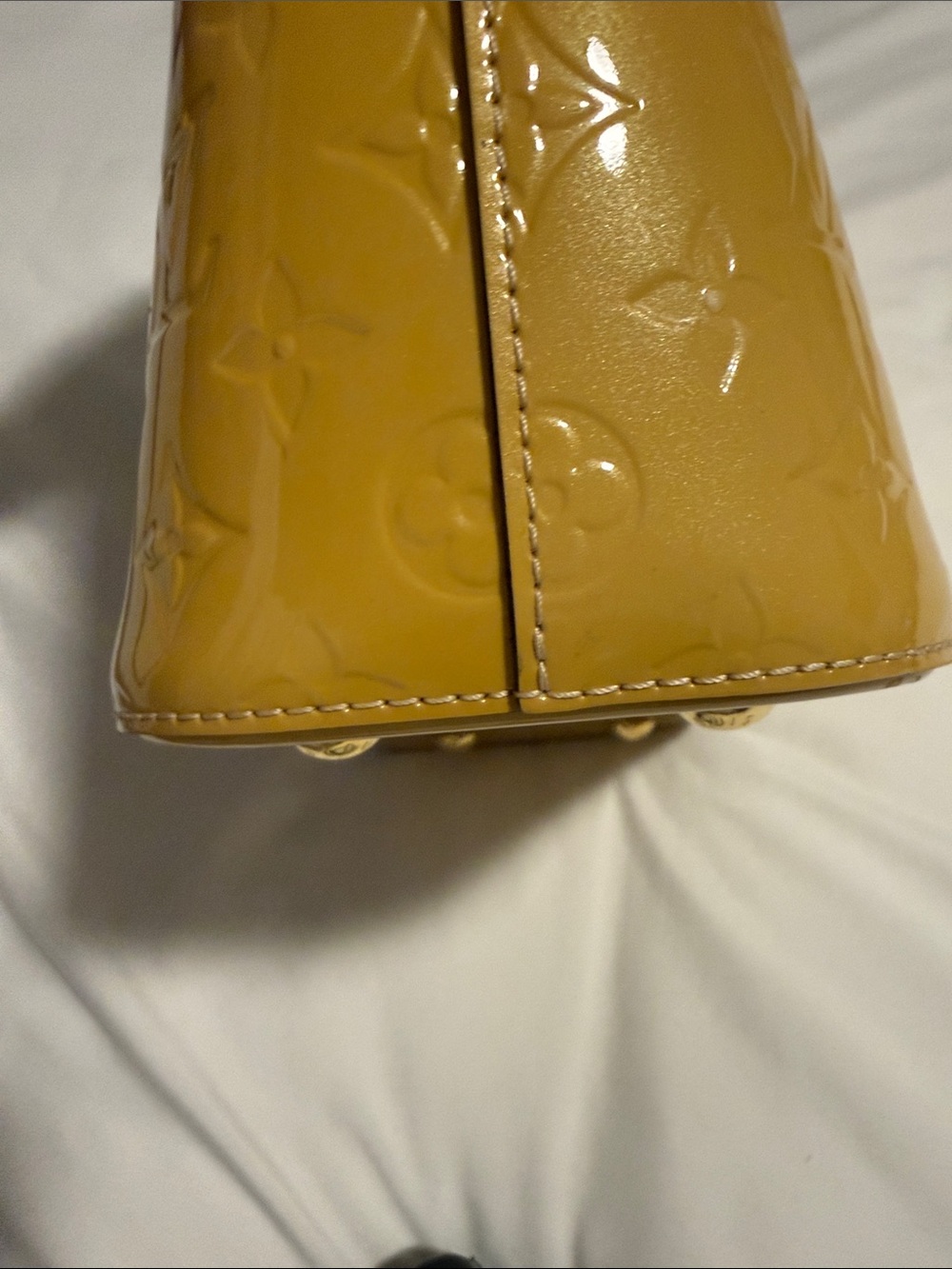 Louis Vuitton Yellow Vernis Alma Satchel w/ matching yellow shoulder strap❣️ - Picture 13 of 17